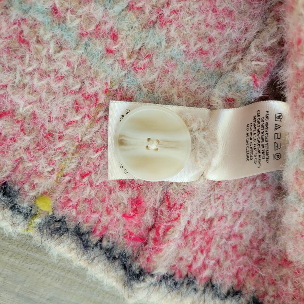 Anthropologie Maeve Aurelia Pink Alpaca/Wool Blend Fuzzy Oversize Jacket Size XL - Picture 10 of 11